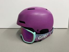 Giro Kinder Skihelm mit Skibrille lila Grösse XS 48.5-52cm