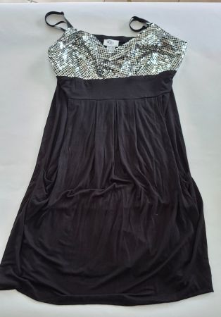 Glitzerndes Abendkleid, schwarz, Grösse 46-48 - Top!