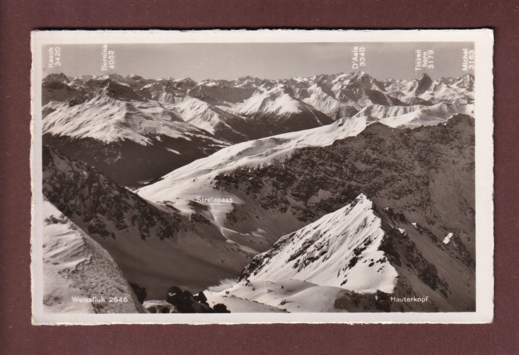 Cartoline postali: WEISSFLUH - Strelapass - 1938 – Usato da Pully venduto da nicecards-shop