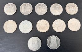 Lot 12 pièces commémoratives 5 Francs Suisse