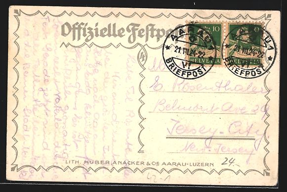 Ansichtskarten: Aarau, Jahrhundertfeier, Eidgenössische – Gebraucht aus Berlin von bartko-reher 1