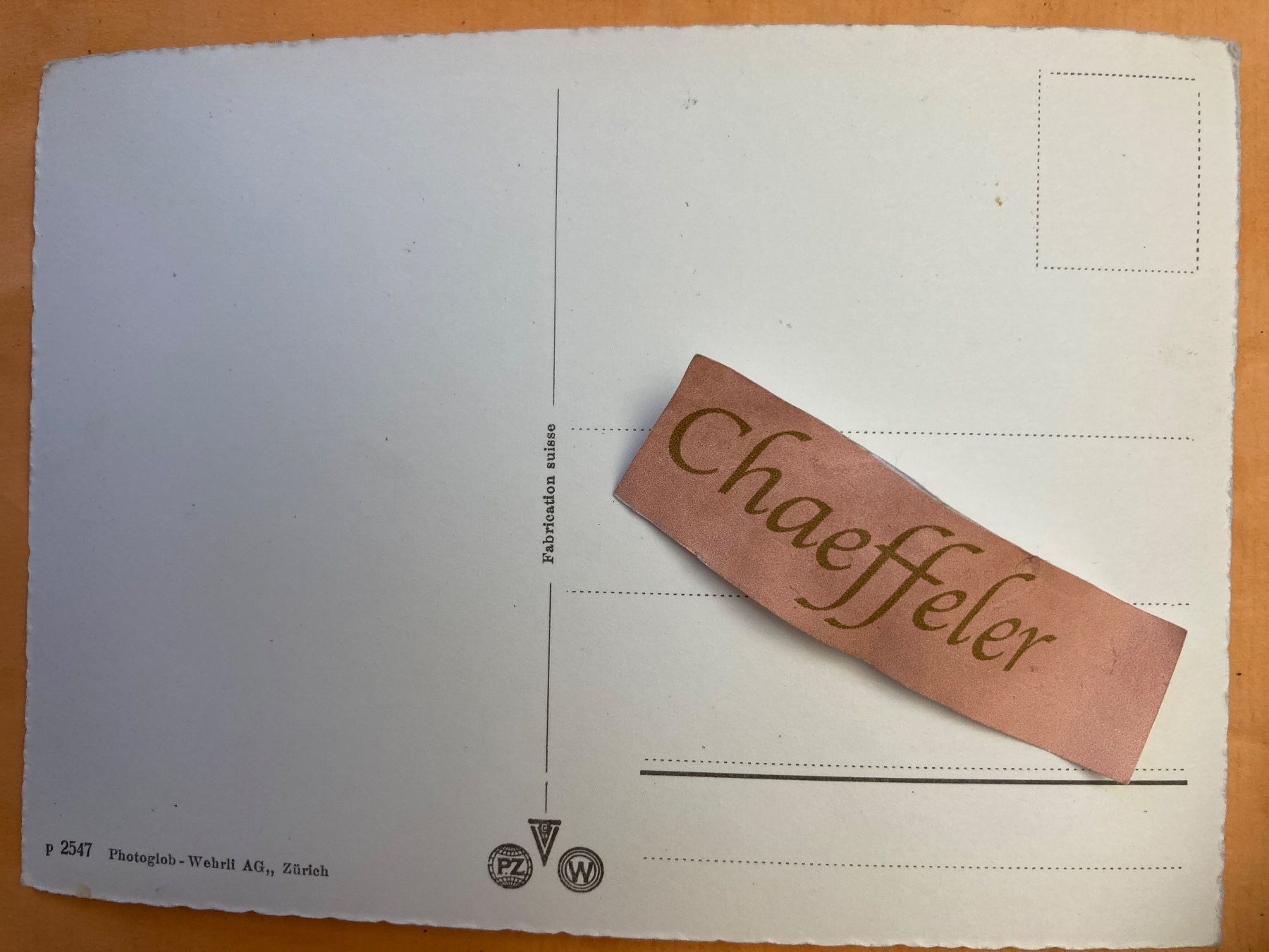 Cartoline postali: Zofingen – Usato da Zürich venduto da Chaeffeler 1