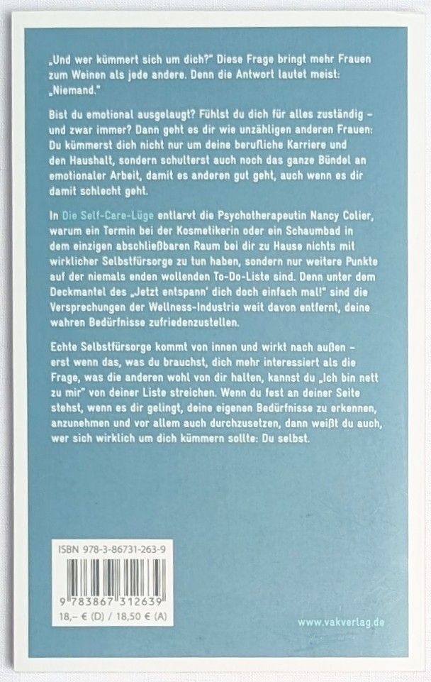 Libri: Die Self-Care-Lüge - Nancy Colier – Usato da Wängi venduto da ABIZONE-86 1