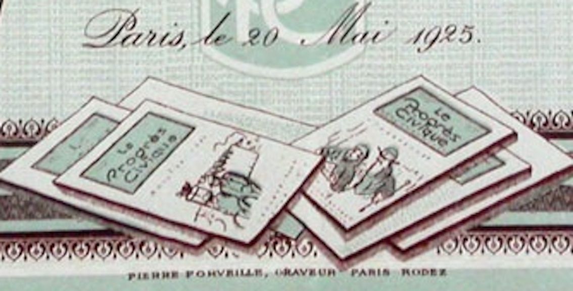 Documenti: Société du Progrès Civique SA, Paris - 1925 – Usato da Solothurn venduto da Sgasche 1