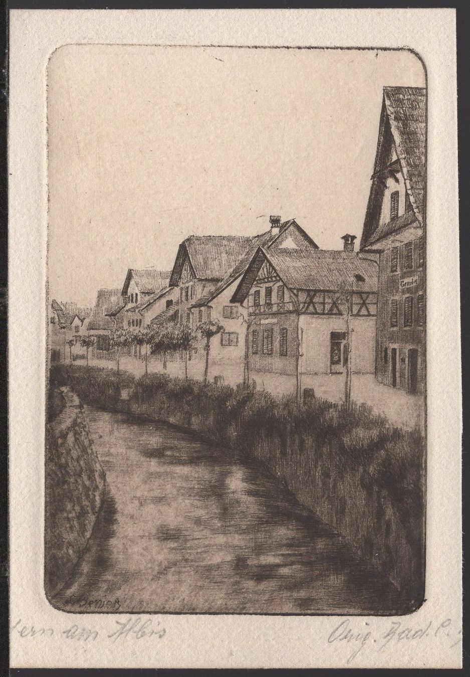 Cartoline postali: Affoltern a, Albis  Orig.  Radierung – Usato da Aarau venduto da kufi44