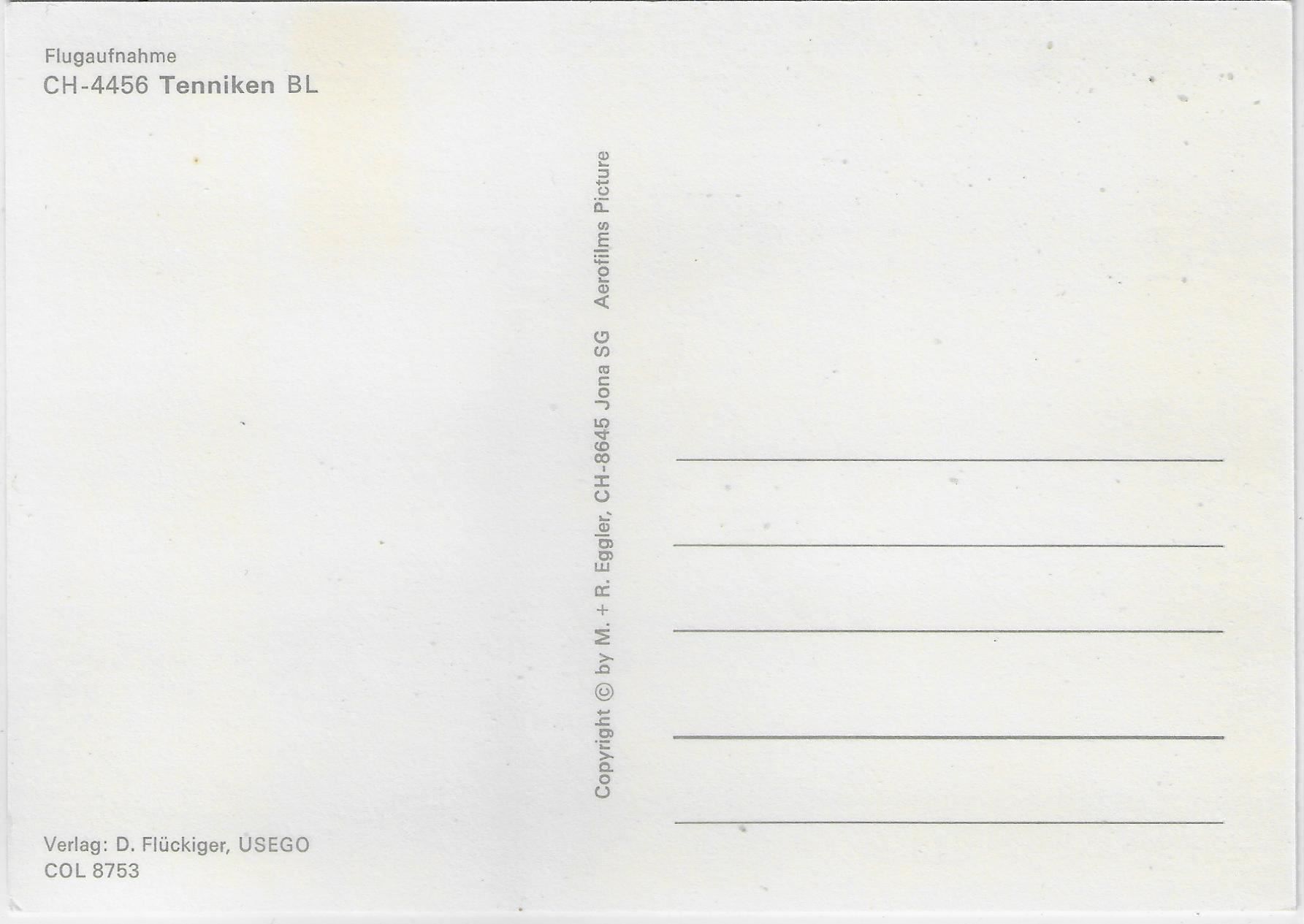 Cartoline postali: Flugaufnahme Tenniken BL – Usato da Ettingen venduto da Kartenplanet 1