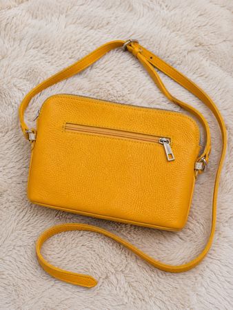 Sac bandoulière cuir - Jaune moutarde - Made in Italy