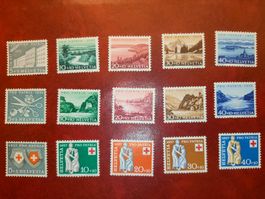 CH Pro Patria Jahresätze 1955, 1956 und 1957 postfrisch