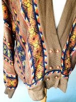 STRICKJACKE CARDIGAN VINTAGE 38 40 BRAUN RETRO JACKE TOP
