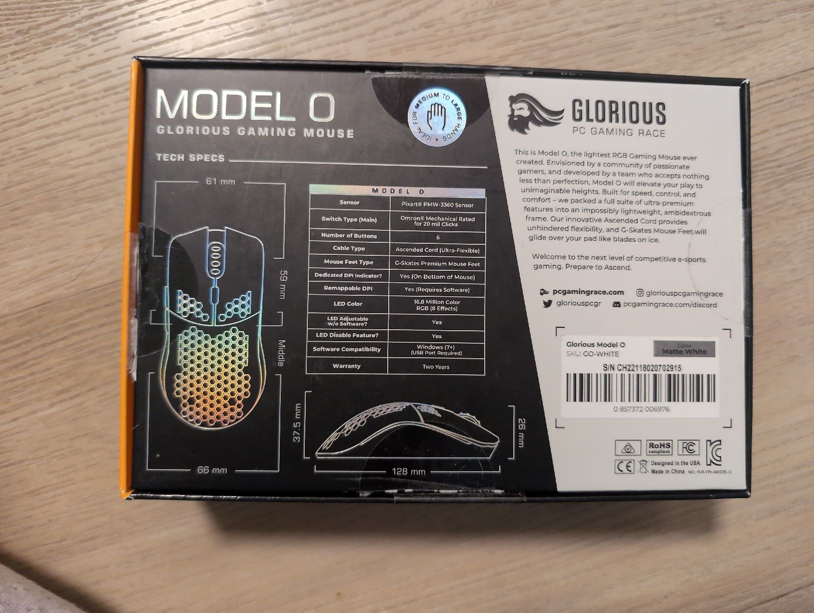 Mouse: Glorious Model O Gaming Mouse White 67g – Usato da Zürich venduto da cal_2zxq 2
