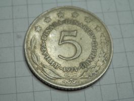 Jugoslawien 5 Dinar, 1971