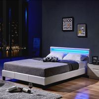 9177 - Komfort LED Bett 140x200 - WEISS