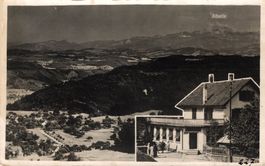 Kurhaus mit Gästen, Blick zum Säntis