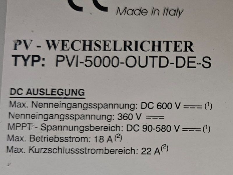 Wechselrichter: Solarwechselrichter AURORA PVI-5000 OUTD-DE-S – Gebraucht aus Niederdorf von LeptonAG 3