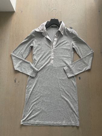 Prani Longshirt / Kleid Gr. S, grau, mit Kragen