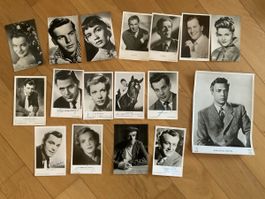 17 Autogrammkarten Schauspieler Set schwarzweiss