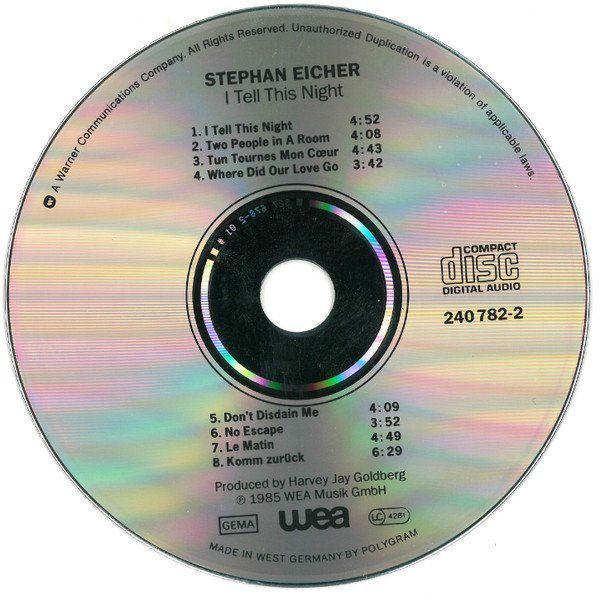 CDs: Stephan Eicher I TELL THIS NIGHT New Wave Chanson Swiss CD – D'occasion à Kandergrund par Sososo 3