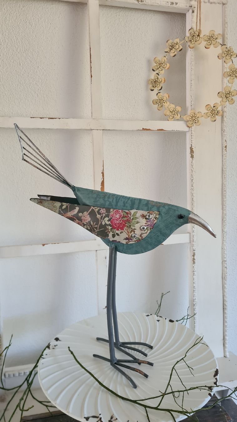 Figuren: shabby-chic Dekovogel Metall gross – Neu und originalverpackt aus Böttstein von decodor-angi