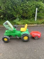 Trettraktor mit Anhänger grün gelb bespielt guter Zustand