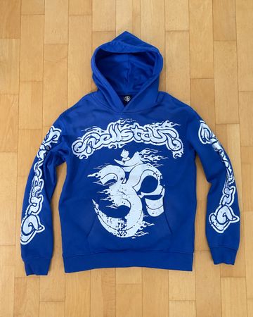 Hellstar Hoodie blau mit Grafikprint Grösse M