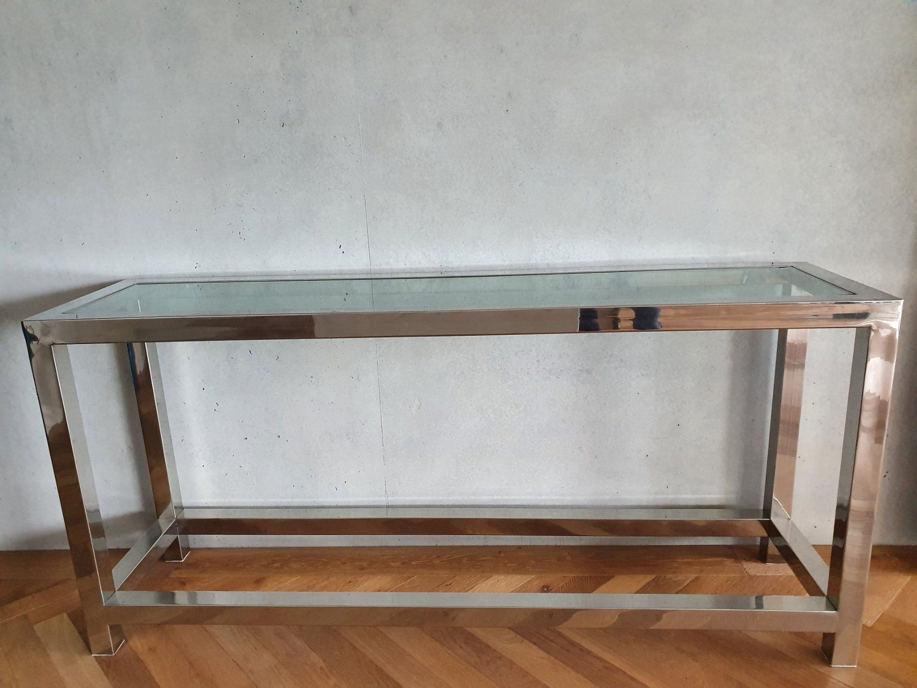 Tavoli: Luxus console table in chrome metal and thick glass – Usato da Adliswil venduto da fashionholic 2