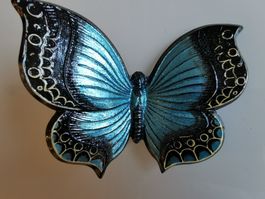 Schmetterling Gipsfigur blau Unikat