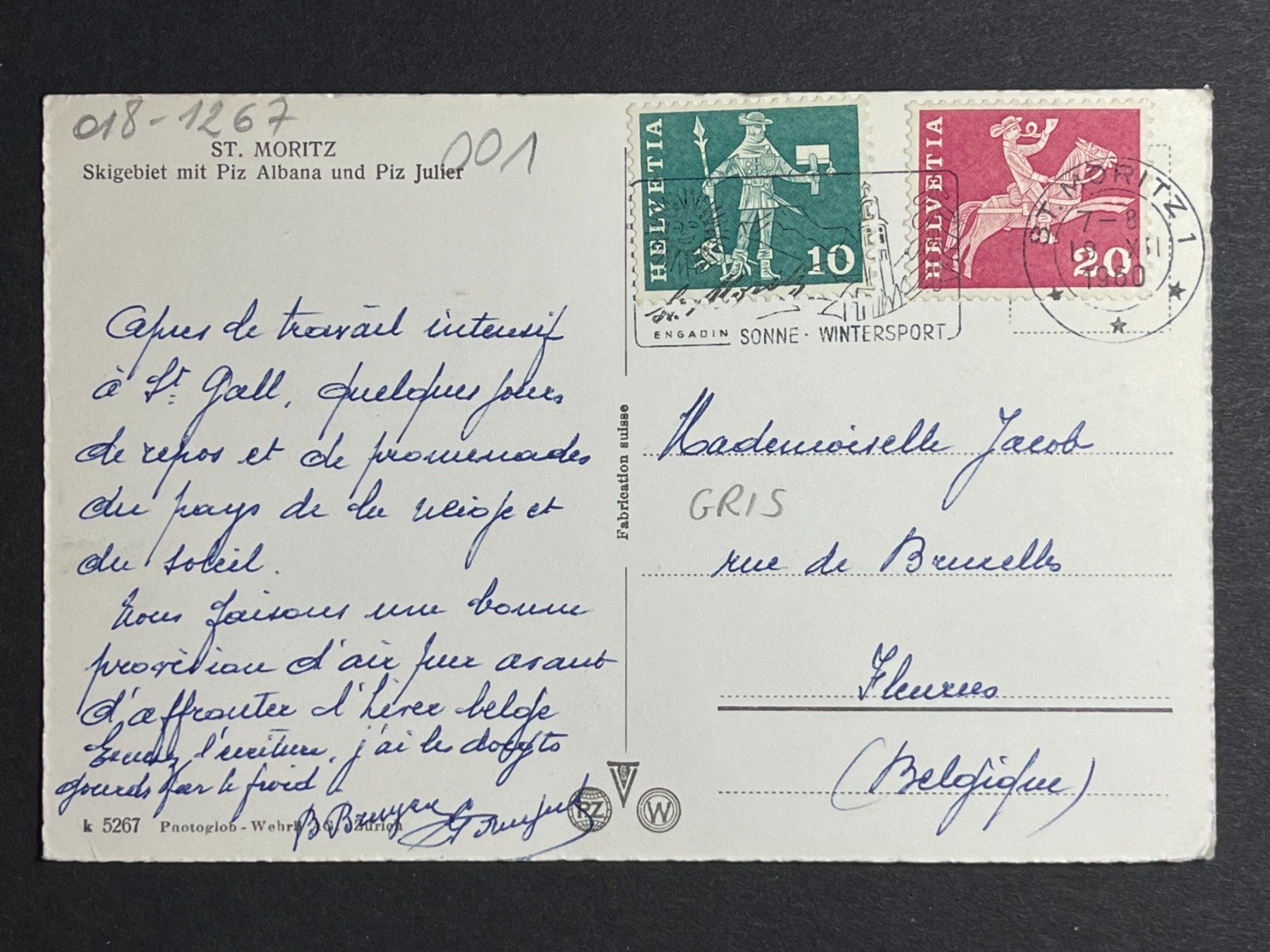 Cartoline postali: St. Moritz - Skigebiet – Usato da Steg VS venduto da danwer74 1