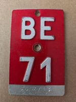 Velonummer BE 71 plaque Velo