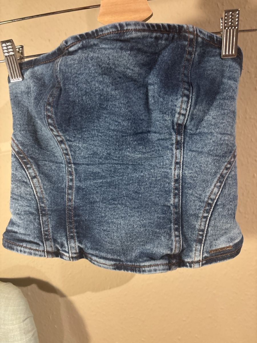 Tops: Corset en jean avec fermeture éclair taille XS – Gebraucht aus Satigny von gig_rn62