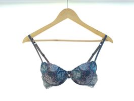 Spitzen-BH Push Up H&M grau/blau, Grösse 75 A
