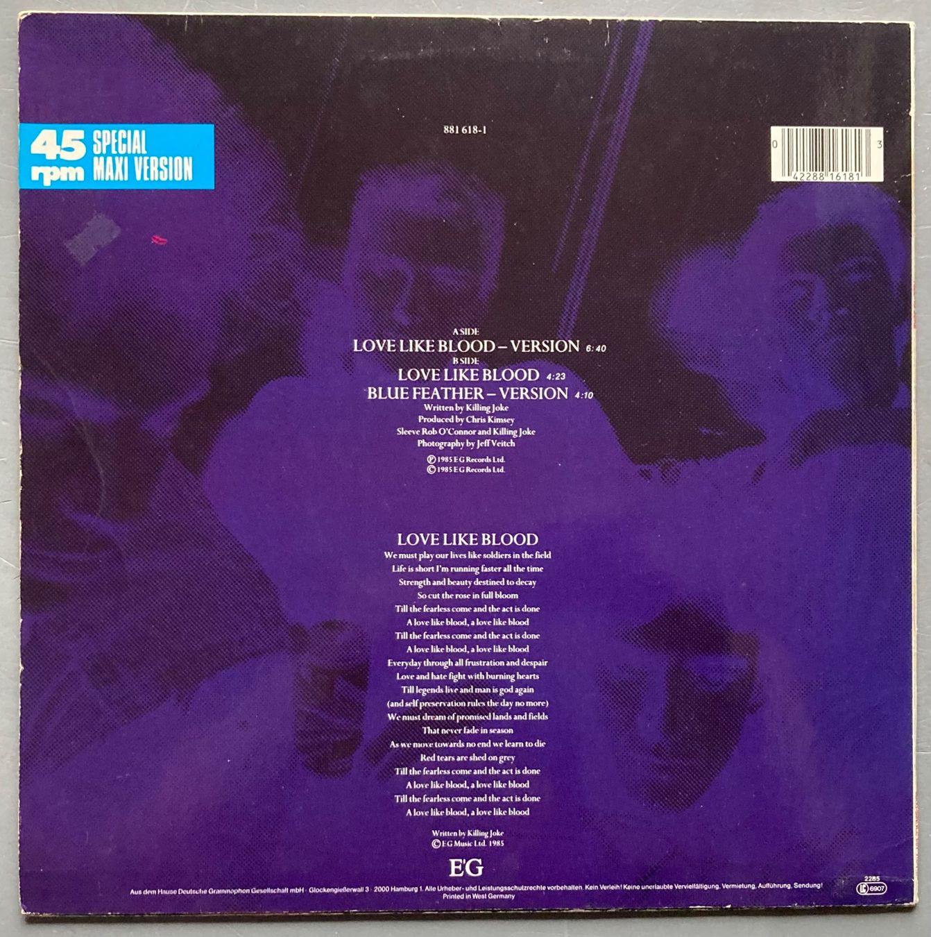 Dischi in vinile: KILLING JOKE - LOVE LIKE BLOOD – Usato da Poliez-Pittet venduto da Newtown-Records 1