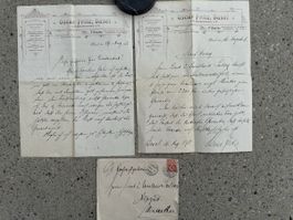 Historisches Set 1898: Brief & Vertrag Leutnant Sulzer