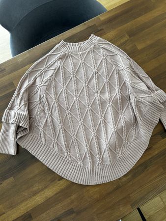 MOSHI Luxus Strick-Poncho Nude-Rosa One Size