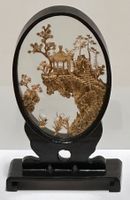 CHINA. Korkschnitzerei Diorama Fuzhou Feng Shui ca.20cm hoch