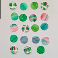 19 Papierkreise bemalt Aquarell zum Basteln / Scrapbooking