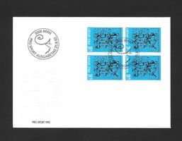 FDC W73 Viererblock Pro Sport ET 25.8.1992 Jean Tinguely