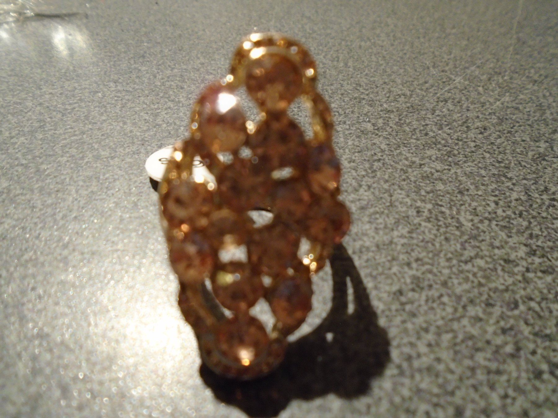 Anelli: Ring Size 19, goldfarbig, oval, Steinchen – Nuovo e nell'imballaggio originale da Zürich venduto da abraxas1291