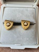 Satin Ohrringe/-stecker 750-er Gold, 18Karat, mit Brillanten