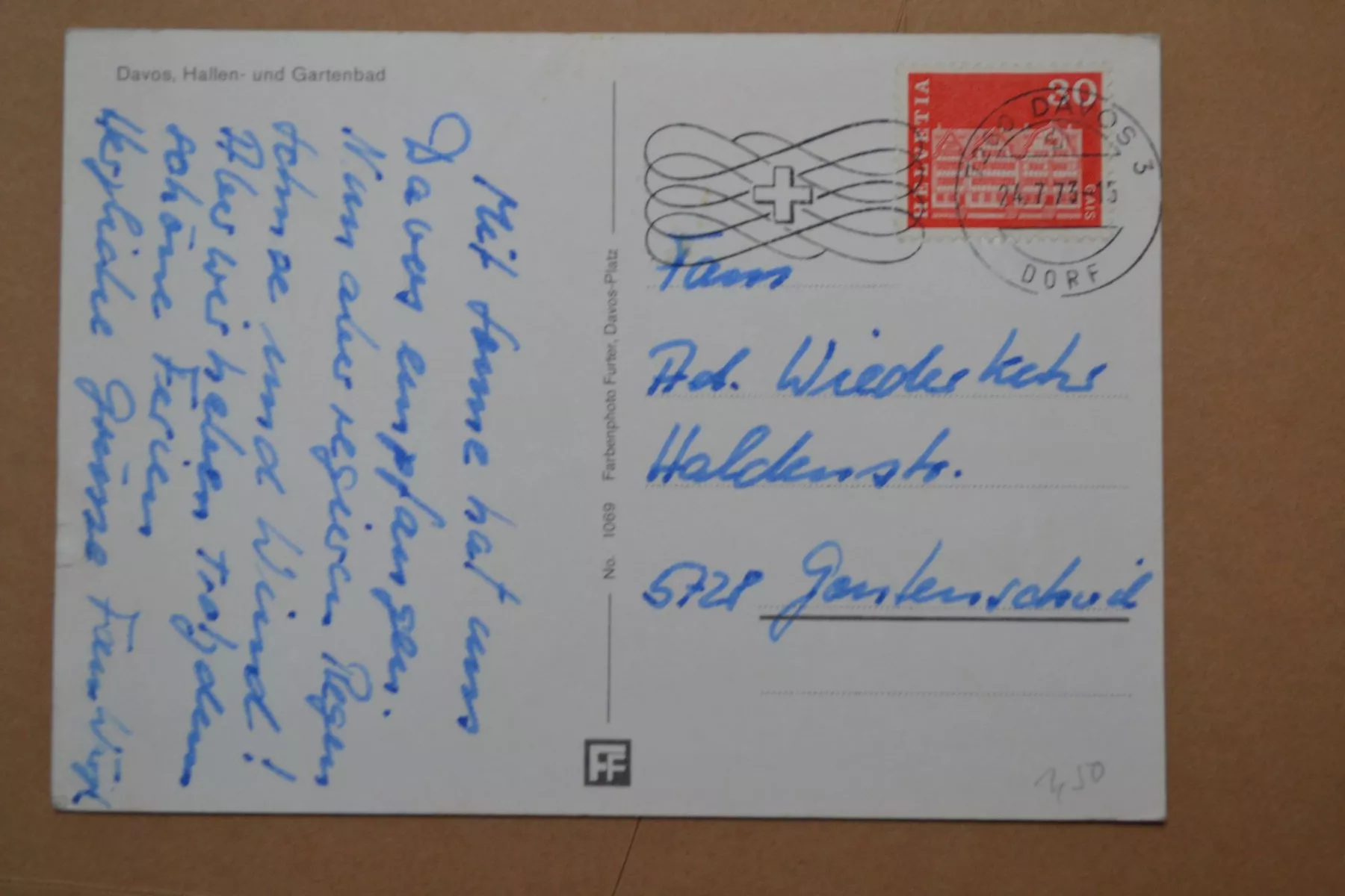 Cartoline postali: AK Davos GR Hallenbad – Usato da Beinwil am See venduto da kajak55 1