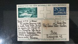 Postkarte Bundesfeier 1931 SturmSchäden Dallenwil Frankiert