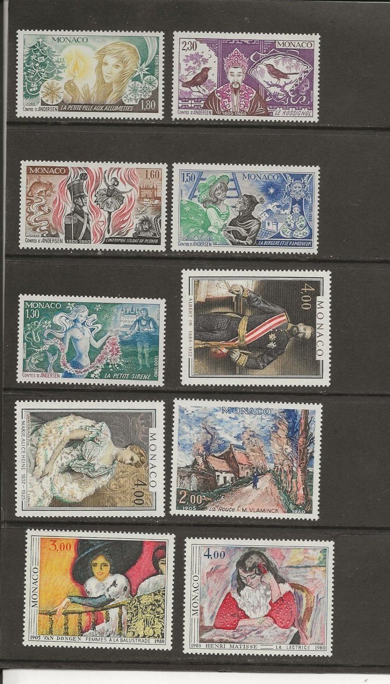 Tutti i francobolli: Monaco Année 1980 complète + bloc ** – Nuovo (secondo la descrizione) da Sion venduto da PierreP01 2