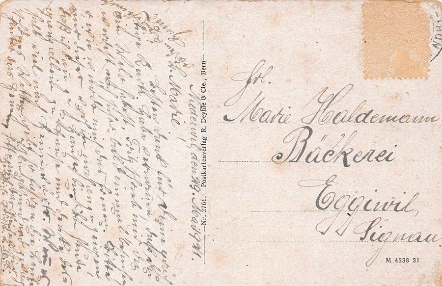 Ansichtskarten: Walkringen, gelaufen 1921 – Gebraucht aus Frauenfeld von POML 1