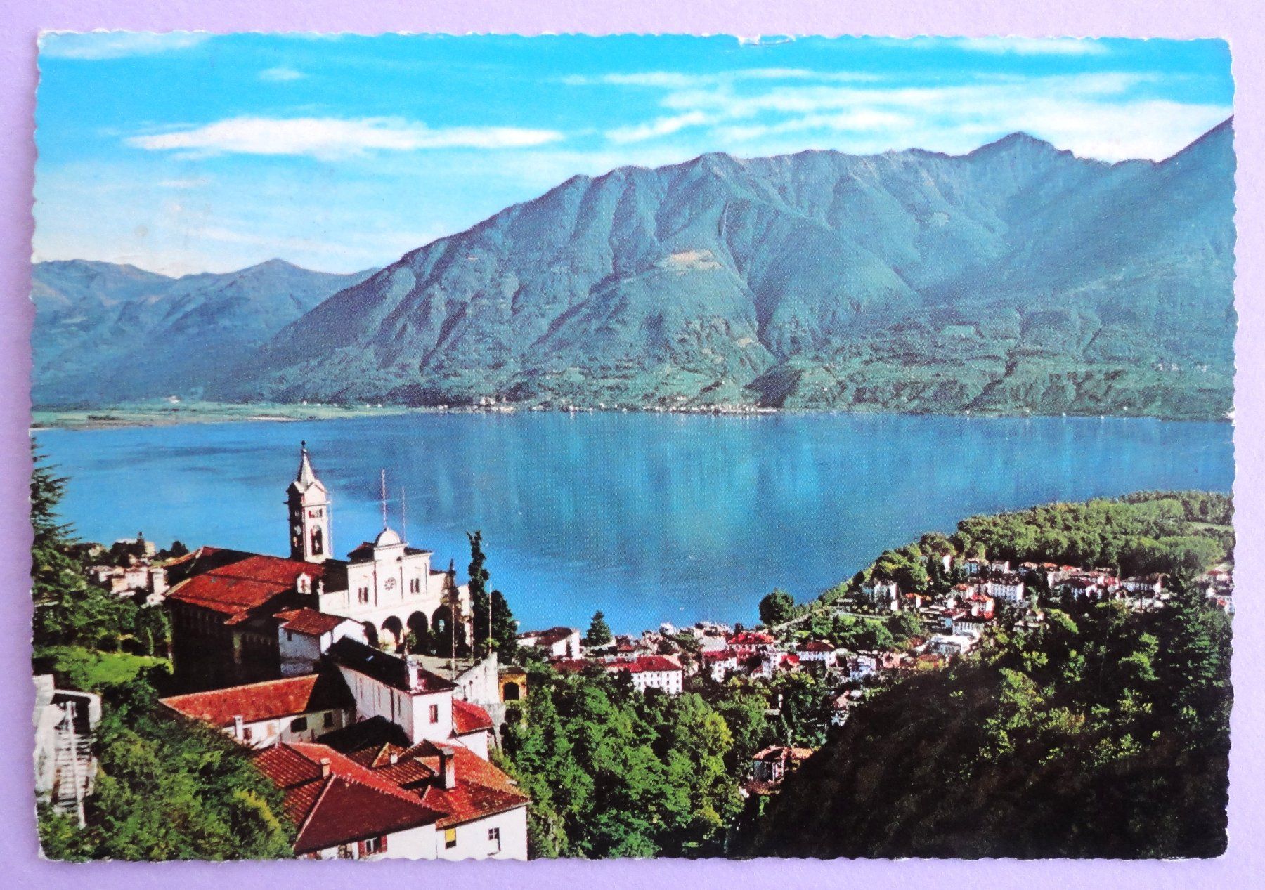 Cartoline postali: Locarno - Madonna del Sasso e Panorama – Usato da Fétigny venduto da Billy2miny