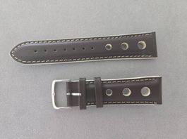 Uhrenlederband 22mm dunkelbraun