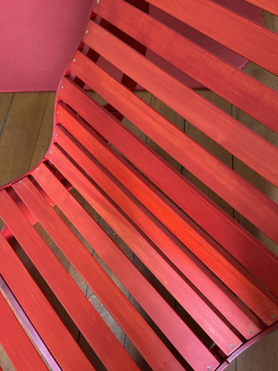 Coop Sedie a sdraio: Schaukelliege Holz rot gebeizt – Usato da Rombach venduto da sil_kbb7 3