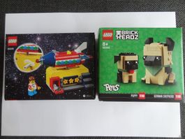 LEGO Weltraumrakete 40335 + Brick Headz 40440 Schäferhund
