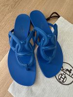 Hermes Sandalen Egerie blau Kunststoff guter Zustand