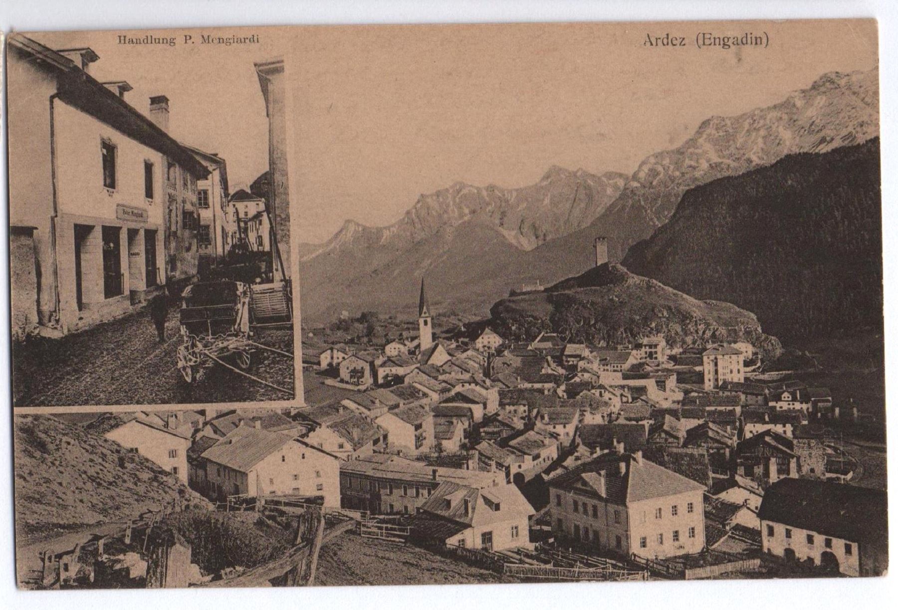 Cartoline postali: ARDEZ Handlung P. Mengiardi – Usato da Jona venduto da philajona
