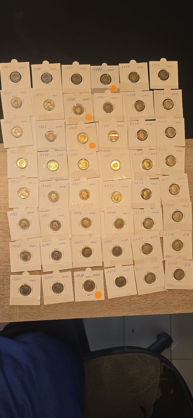 Alle Münzen: collection complete 5cts 1963 à 2014 UNZ – Neu (gemäss Beschreibung) aus Fribourg von yan_z5fr