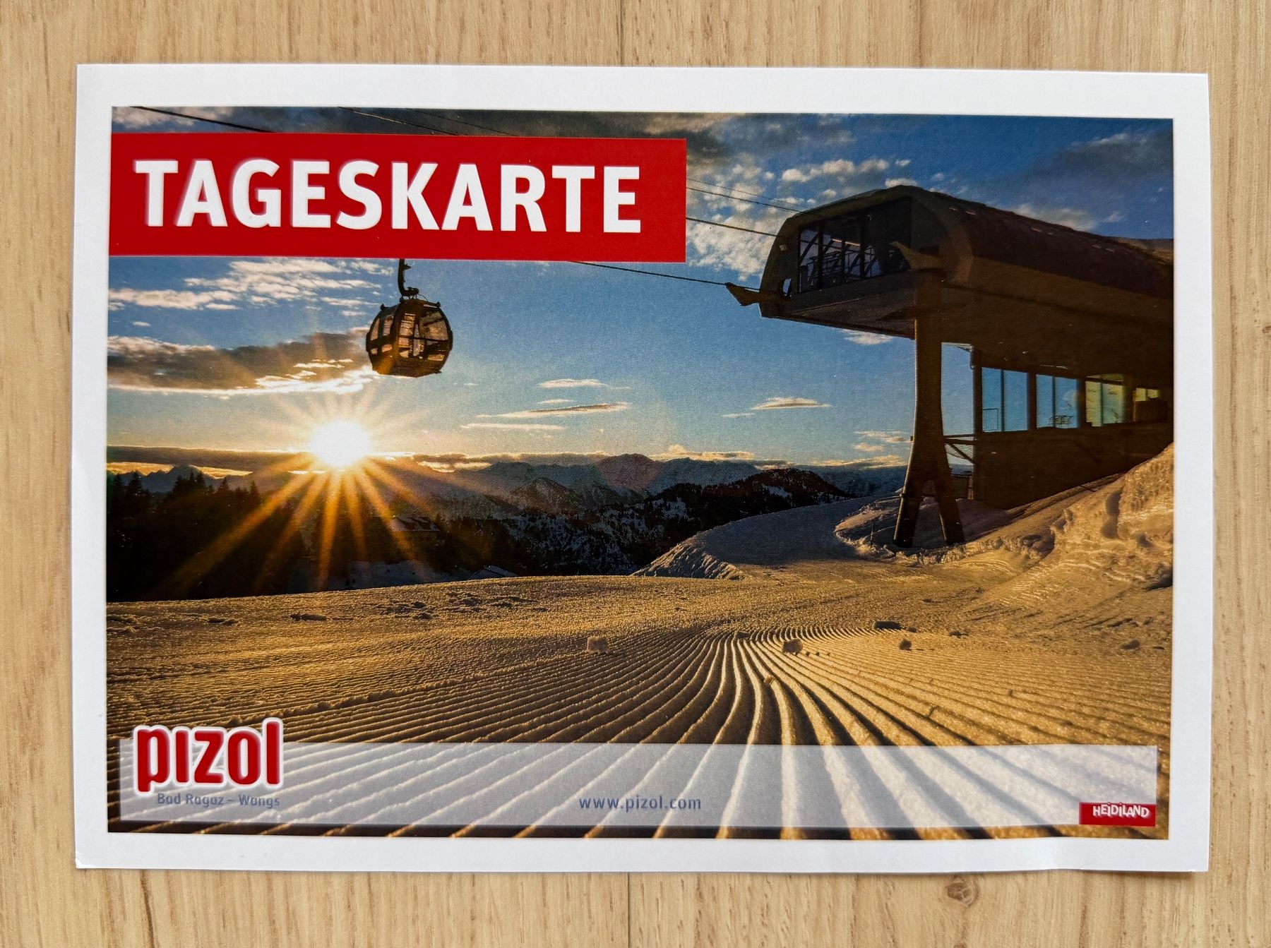 Biglietti: 1 Tageskarte Pizol – Nuovo e nell'imballaggio originale da Zermatt venduto da Jduck